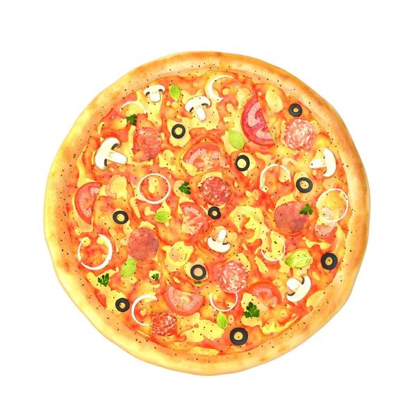 大きな美味しいピザ — ストック写真