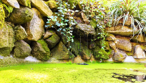 Fluss fließt in die Höhle — Stockfoto