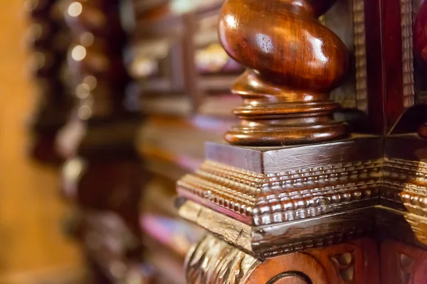 Table with wood engraving — Stock Photo, Image