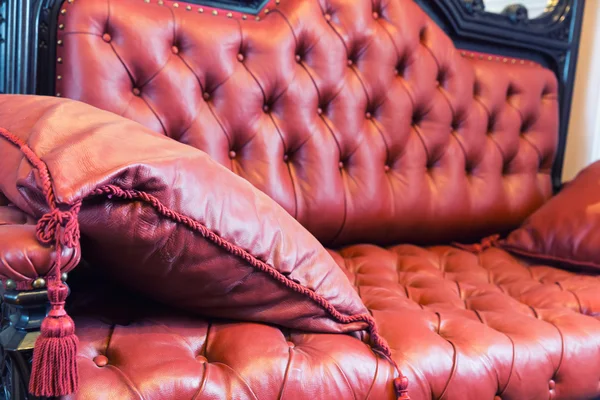 Vintage leather-covered furniture — Stock Photo, Image