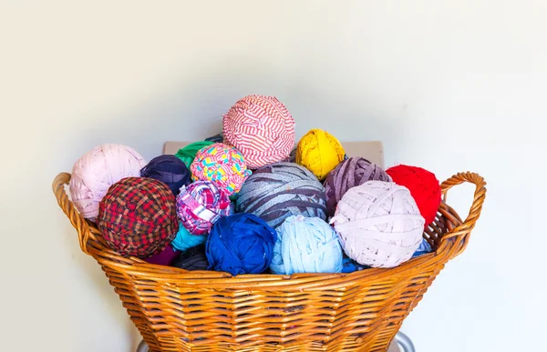 Heap of Wool in the basket — Stock Photo, Image