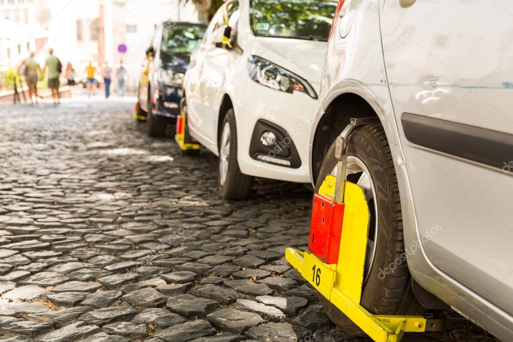 Blocked car wheel