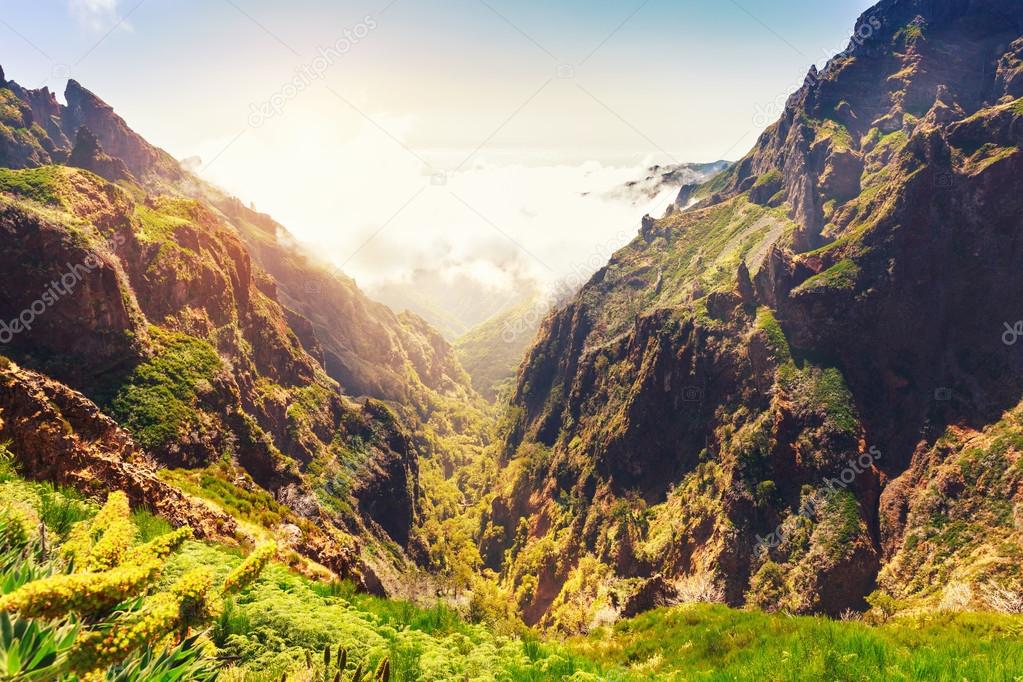 Beautiful Madeira mountains landscape