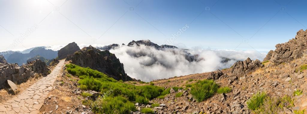 Beautiful mountains in clouds