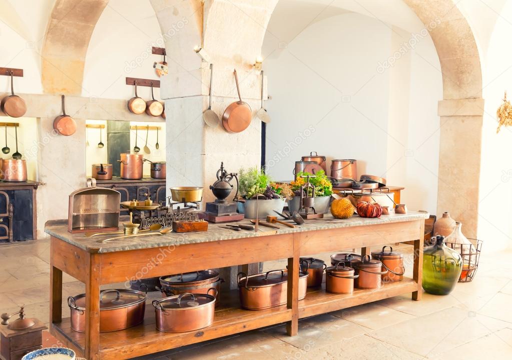 Kitchen interior with kitchenware