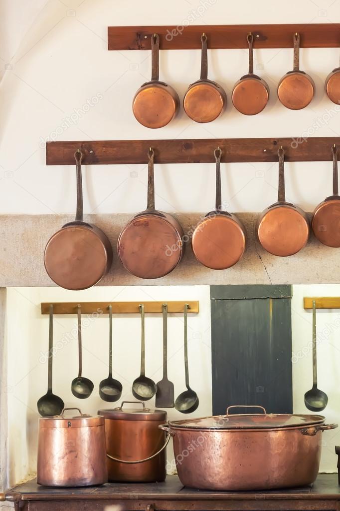 Retro kitchen old pans