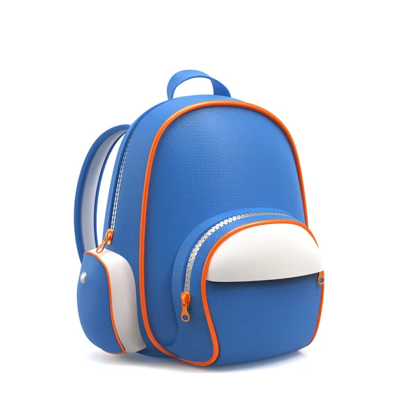 Niebieski plecak szkolny — Zdjęcie stockowe