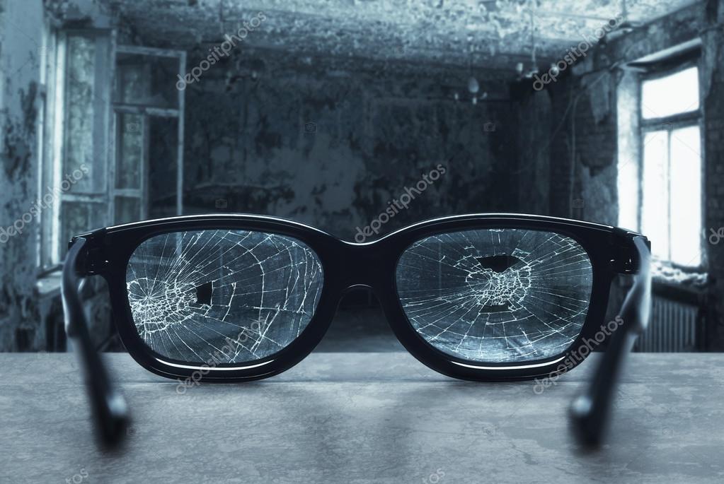 Broken eyeglasses sales