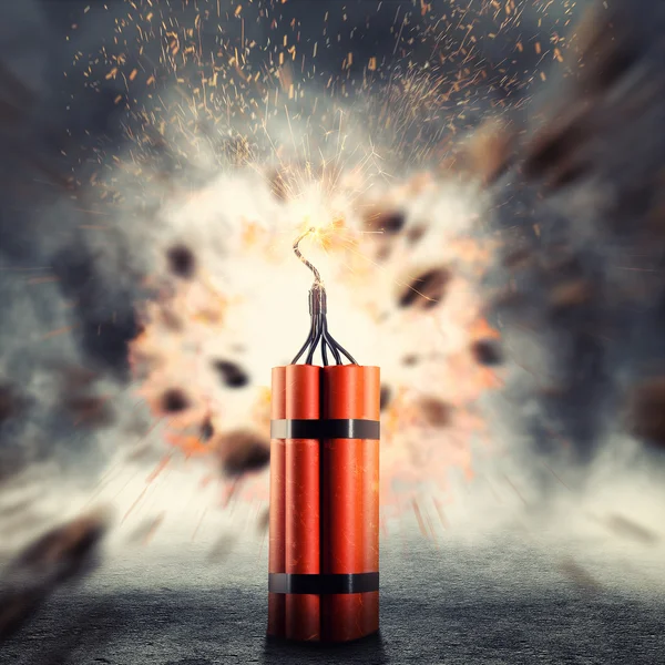 Dangerous dynamite exploding — Stock Photo, Image