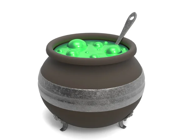 Witch pot with green poison — Stock Photo, Image