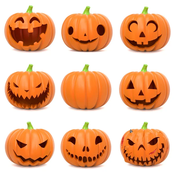 Funny calabazas de Halloween — Foto de Stock