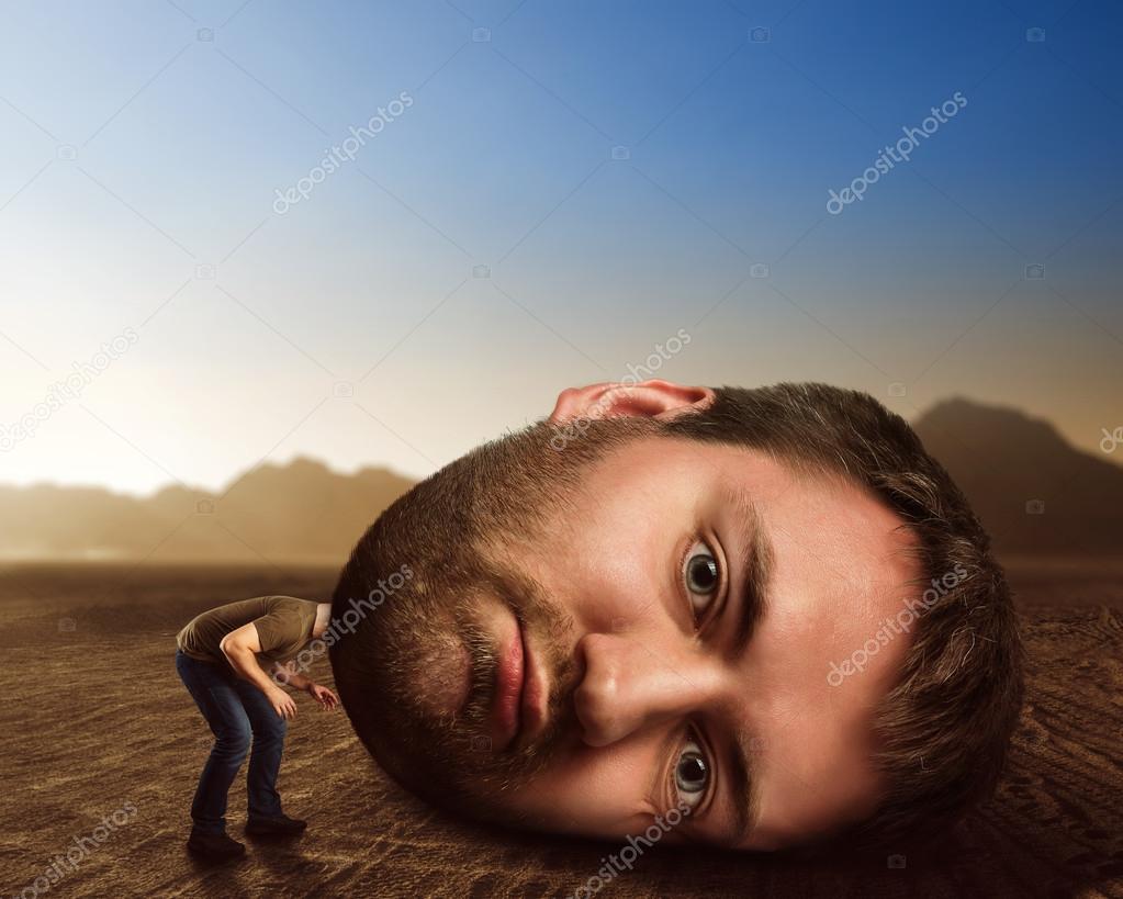 Man with big head Stock Photo by ©Nomadsoul1 93164320