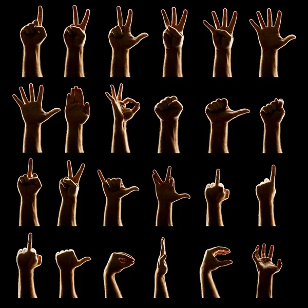 Набор жестов руками — стоковое фото