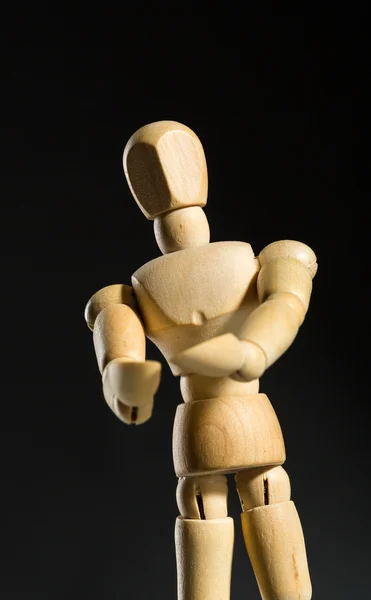 Single wooden manikin — Stock Photo, Image