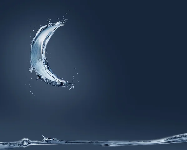 Mezzaluna d'acqua chiaro di luna — Foto Stock