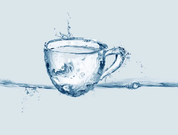 蓝杯用水制成的蓝色咖啡杯 — 图库照片