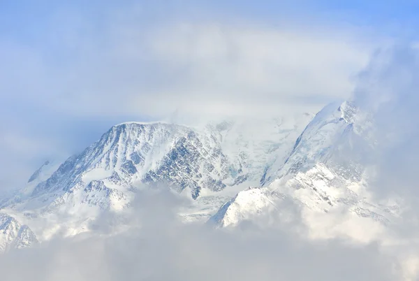 Mont-Blanc throught clouds — Stock Photo, Image