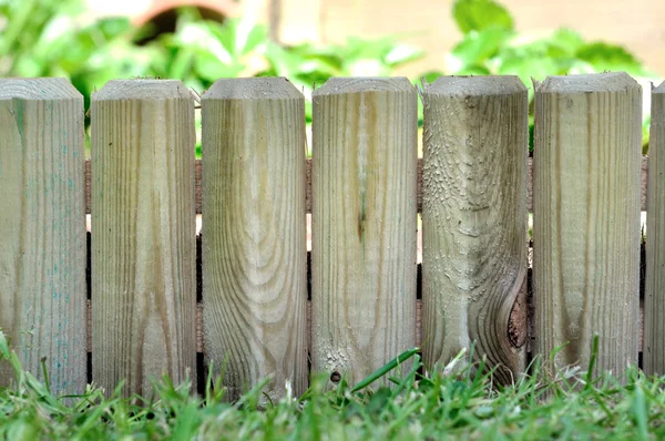 Wooden border in garden — Stock Photo, Image