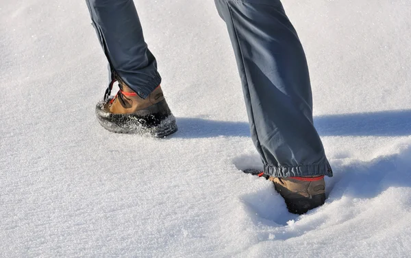 Caminando sobre la nieve — Foto de Stock