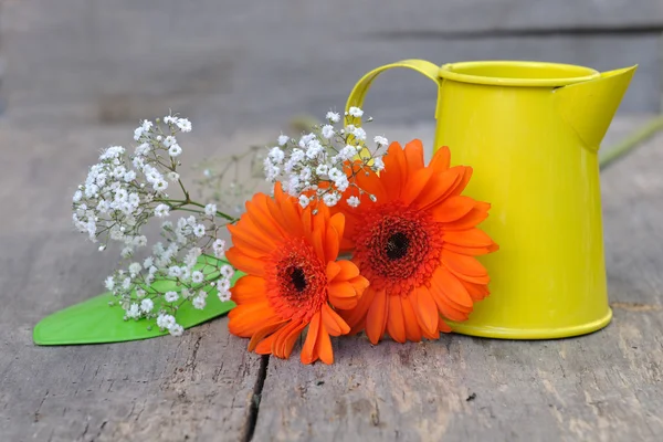 Flowers and colorful tool — Stock Photo, Image