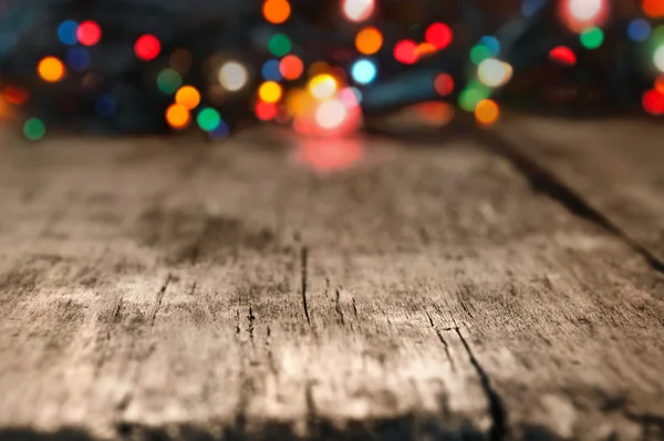 Luci di Natale su una tavola — Foto Stock