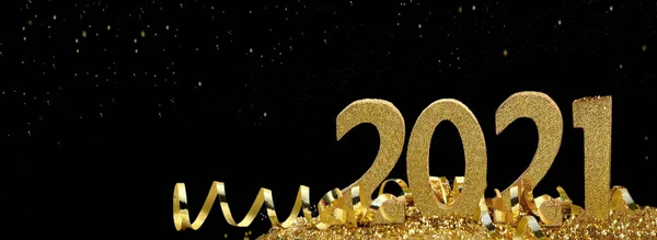 2021 Figuras Douradas Noite Vista Panorâmica — Fotografia de Stock