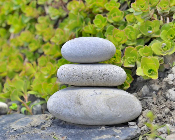 Heap White Pebbles Garden — Stock Photo, Image