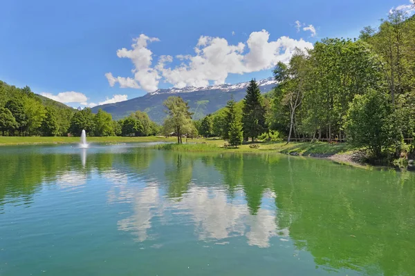 Bella Vista Lago Parco Divertimenti Della Valle Del Tarentaise Nelle — Foto Stock