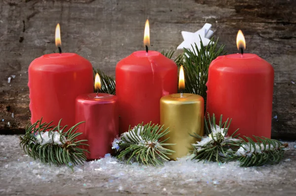 Velas para a véspera de Natal — Fotografia de Stock