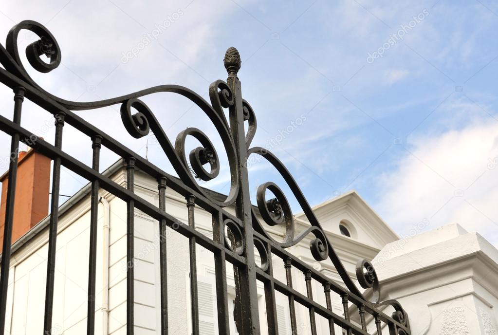  black wrought iron gate