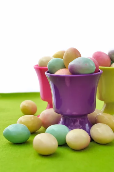 Easter eggs in egg cups — Stock Photo, Image