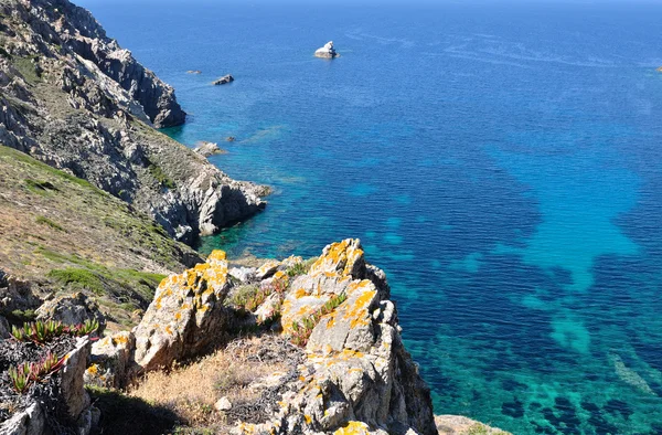 海と崖 - コルシカ島-Revellata — ストック写真