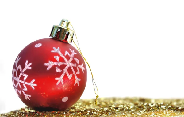 Christmas boll på glitter — Stockfoto