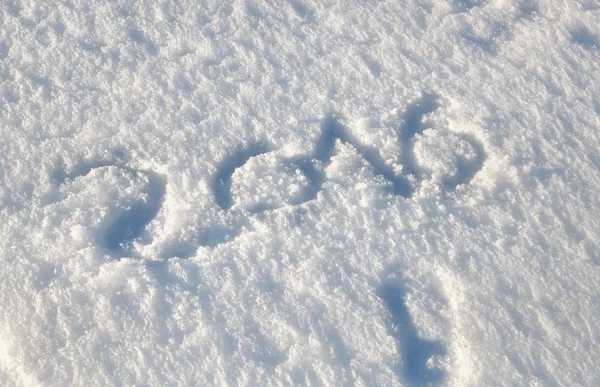 2016 in de sneeuw — Stockfoto