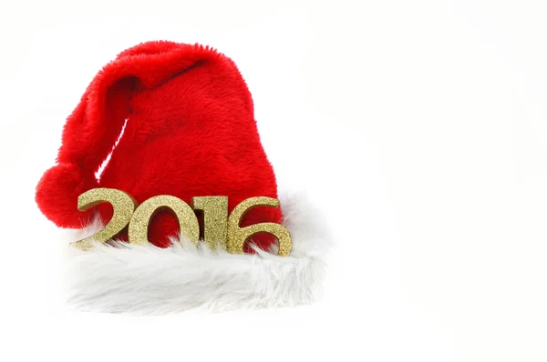 2016 en sombrero de Navidad — Foto de Stock