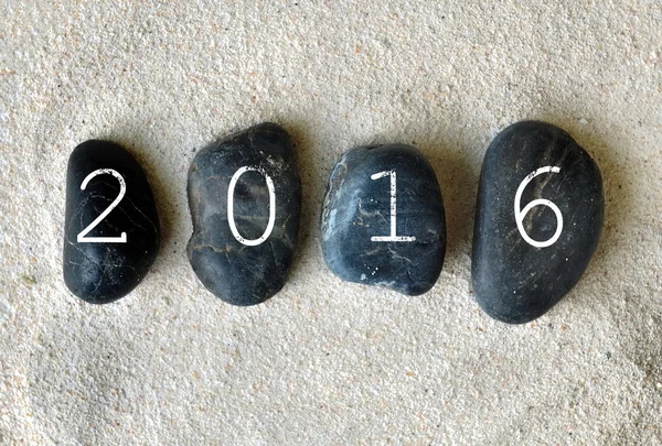 Nuevo año 2016 en guijarros — Foto de Stock