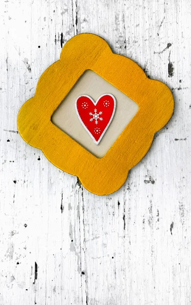 Frame with heart for Christmas — Stock Photo, Image