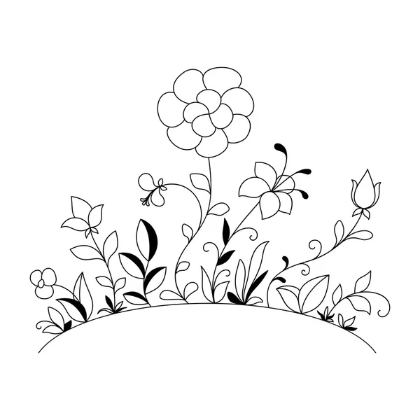 Боку звернено квіти — стоковий вектор