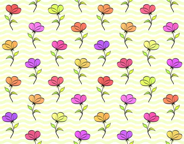 Kleur Bloemen Naadloze Achtergrond Vector — Stockvector