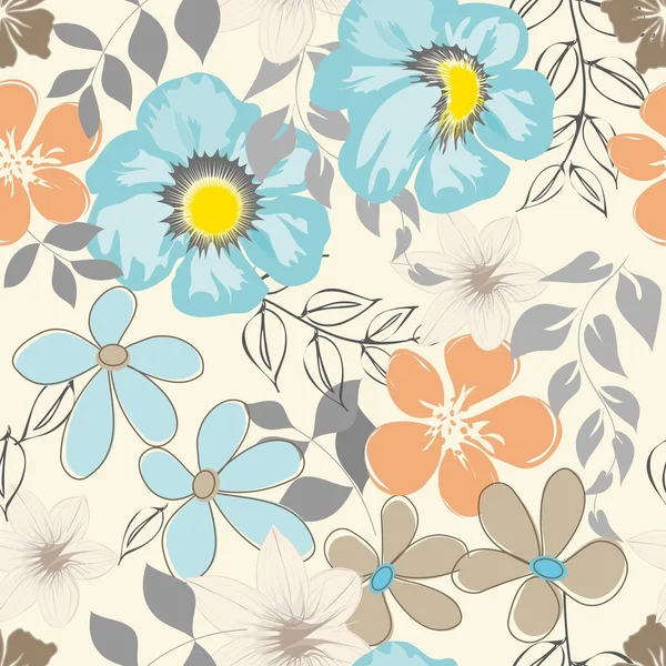 Abstract flower seamless pattern background — Stock Vector