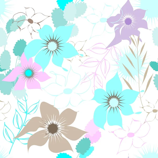 要旨花のシームレスなパターン背景 — ストックベクタ