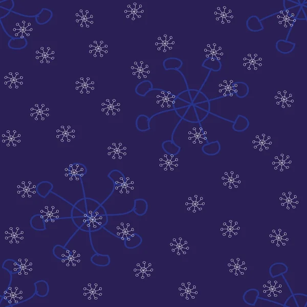 Abstract snowflake seamless pattern background — Stock Vector