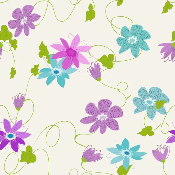 Abstract flower seamless pattern background — Stock Vector