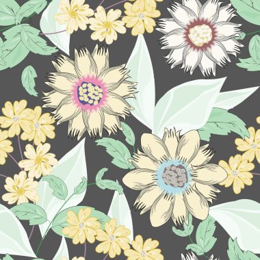 Soyut çiçek pürüzsüz desen arkaplanı