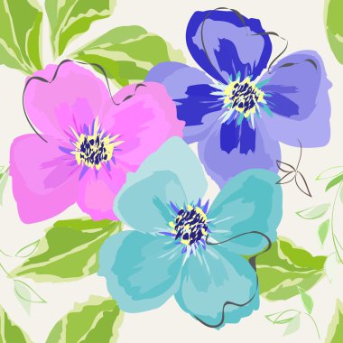 Soyut çiçek pürüzsüz desen arkaplanı