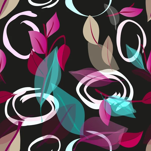 Feuillage abstrait fond de motif sans couture — Image vectorielle