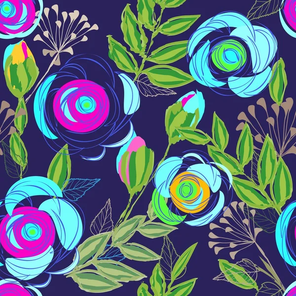 Fondo de patrón sin costura flor abstracta — Vector de stock