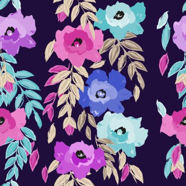 Soyut çiçek pürüzsüz desen arkaplanı