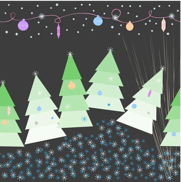 Fondo con árboles de Navidad . — Archivo Imágenes Vectoriales
