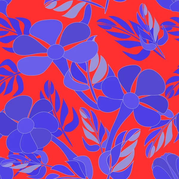 Abstrakte Blume nahtlose Muster Hintergrund lizenzfreie Stockillustrationen